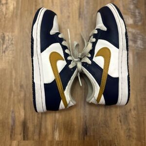 Nike Kids Navy, White & Gold Low-Top Sneakers